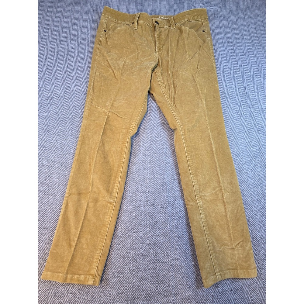 Universal Thread Mustard Tan Corduroy Mid Rise Skinny Pants Size 12/31R Stretch